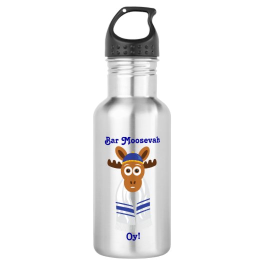 Manny The Moose Head_Bar Moosevah Oy!_personalized Waterfles (Voorkant)