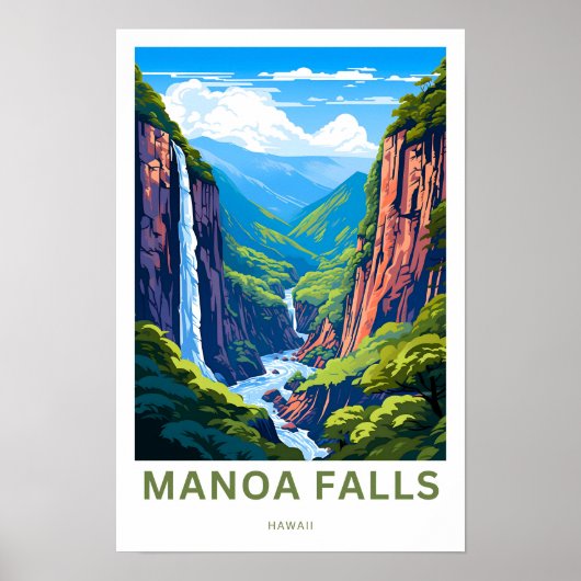 Manoa Herfsten Hawaii Reisprint Poster (Voorkant)