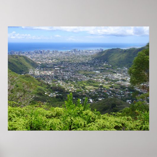 Manoa Valley naar Waikiki Poster (Voorkant)