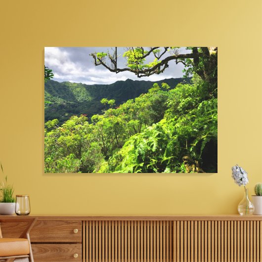 Manoa Valley, O'ahu, Hawai'i Canvas Afdruk (Insitu (Woonkamer))