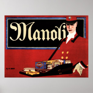 MANOLI Cigars Hans Rudi Erdt German Sachplakat Poster