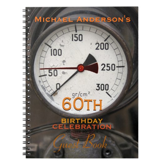  Manometer 60th Birthday Guest Book Notitieboek (Voorkant)