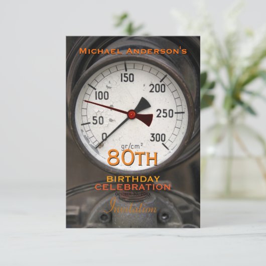 Manometer 80ste Verjaardagsviering Kaart (Staand voorkant)