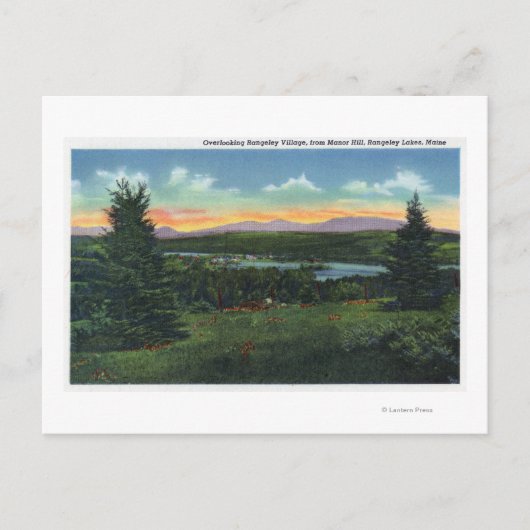 Manor Hill Overlook Rangeley Village Scene Briefkaart (Voorkant)