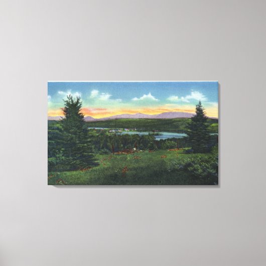 Manor Hill Overlook Rangeley Village Scene Canvas Afdruk (Voorkant)
