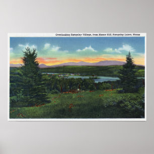 Manor Hill Overlook Rangeley Village Scene Poster