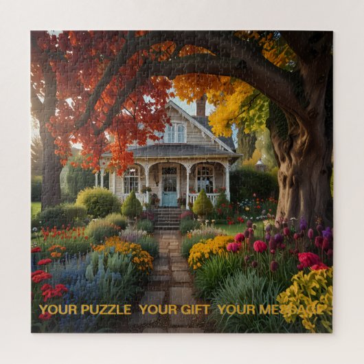 Manor onder november Herfst Legpuzzel (Verticaal)