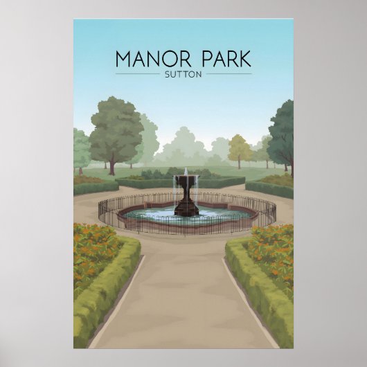 Manor Park Sutton Reisposter Poster (Voorkant)