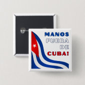 Manos Fuera de Cuba Vierkante Button 5,1 Cm (Voorkant /achterkant)