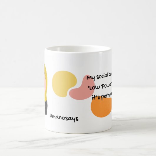 #ManoSays - Witty Line on Socializing Online - Koffiemok (Center)