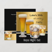 Mans 30e verjaardagsfeest Drinks Bier Jongens Nach Kaart (Voorkant / Achterkant)