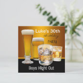 Mans 30ste verjaardagsfeest Drinks Bier Jongens Na Kaart (Staand voorkant)