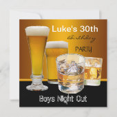 Mans 30ste verjaardagsfeest Drinks Bier Jongens Na Kaart (Voorkant)