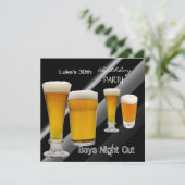 Mans 30th Birthday Party Beer Boys Night Kaart (Staand voorkant)