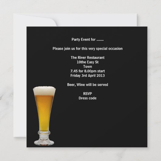Mans 30th Birthday Party Beer Boys Night Kaart (Achterkant)