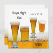 Mans 30th Birthday Party Beer Boys Night Out Kaart (Voorkant / Achterkant)