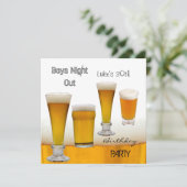 Mans 30th Birthday Party Beer Boys Night Out Kaart (Staand voorkant)