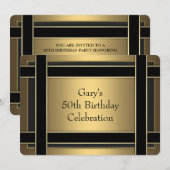 Mans 50e verjaardagsfeest kaart (Voorkant / Achterkant)
