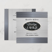 Mans  60e zilvermetaal-blikdag kaart (Voorkant / Achterkant)