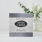 Mans  60e zilvermetaal-blikdag kaart (Staand voorkant)