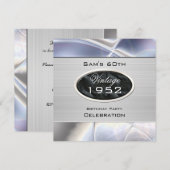 Mans  60e zilvermetaal Zwarte Dag Kaart (Voorkant / Achterkant)