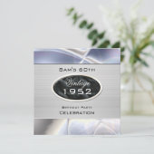 Mans  60e zilvermetaal Zwarte Dag Kaart (Staand voorkant)