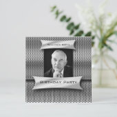 Mans  60e zilvermetaal Zwarte Dag Kaart (Staand voorkant)