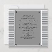 Mans  60e Zilverzwarte verjaardag Kaart (Achterkant)