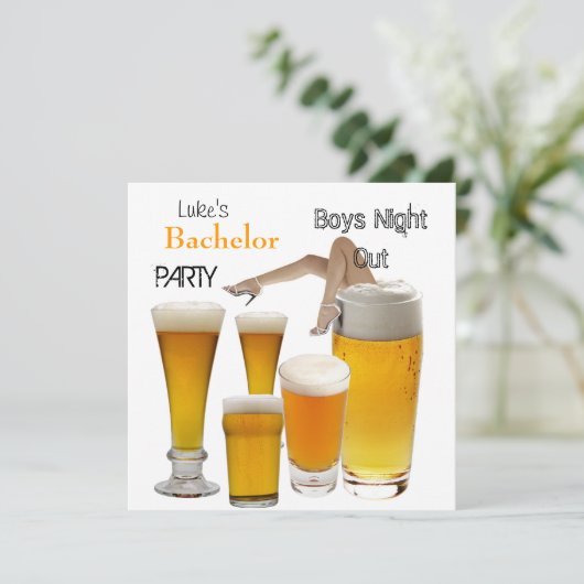 Mans Afscheidsfeest Bier Jongens Avond Benen Kaart (Staand voorkant)