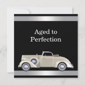 Mans Antiek auto verjaardagsfeestje Kaart (Achterkant)