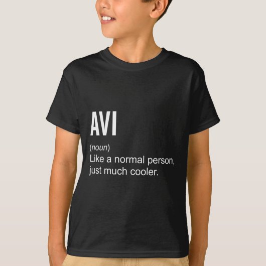 Mans Avi-definitie Naam Grappig Gepersonaliseerd T-shirt (Voorkant)