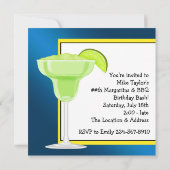 Mans BBQ Margarita Beach Verjaardagsfeestje Kaart (Achterkant)