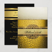 Mans Beer Black Gold Birthday Party All Ages Kaart (Voorkant / Achterkant)