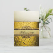 Mans Beer Black Gold Birthday Party All Ages Kaart (Staand voorkant)