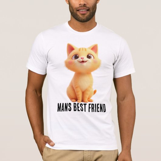 Mans Best Friend, the cat Mens t-shirt (Voorkant)