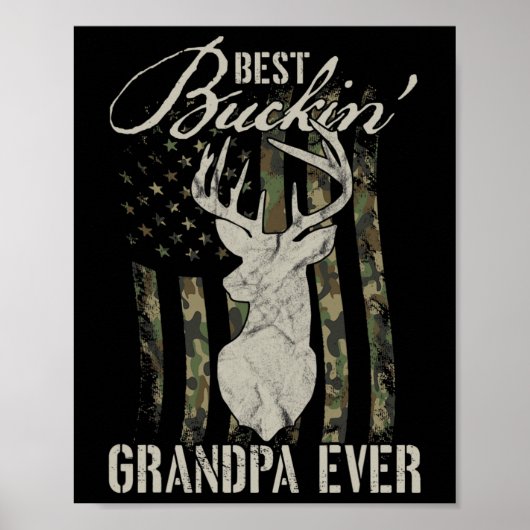 Mans Beste Bokken Grootvader Ooit Jager Camouflage Poster (Voorkant)