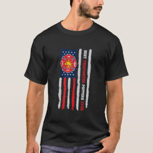 Mans Beste Brandweerman Poppers Ooit VS Vlag Brand T-shirt