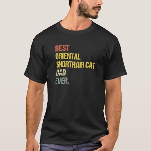 Mans Beste Oosterse Korthaar Kat Vader T-shirt (Voorkant)