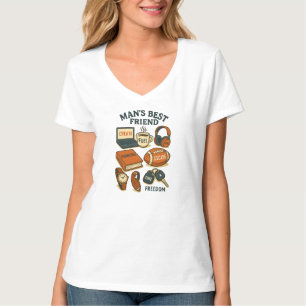 Man's beste vriend grafisch ontwerp Koffie, spor T-shirt