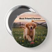Man's Beste Vriend Speld Ronde Button 4,0 Cm (Voorkant /achterkant)