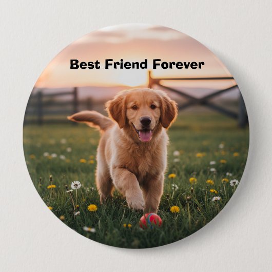 Man's Beste Vriend Speld Ronde Button 4,0 Cm (Voorkant)