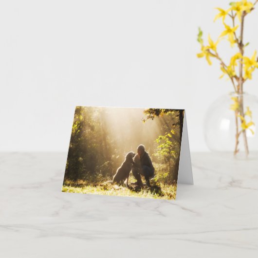 Man's beste vriend sympathie kaart (Gele Bloem)