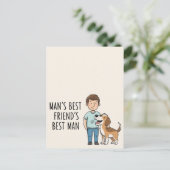 Man's beste vriend's beste man Vaderdag Briefkaart (Staand voorkant)