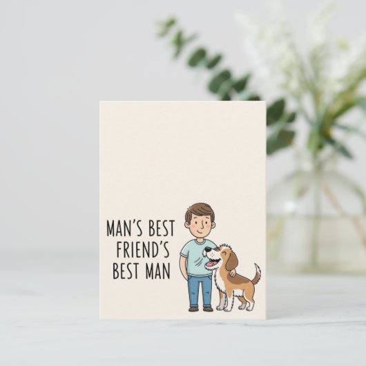 Man's beste vriend's beste man Vaderdag Briefkaart (Staand voorkant)