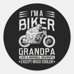 Mans Biker Opa Veel Koeler Motorfiets Fiets Opa Ronde Sticker