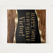 Mans Birthday Party Backdrop Brown Gold Agate Wandkleed (Voorkant (horizontaal))