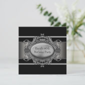 Mans Black 40ste verjaardag uitnodigingen (Staand voorkant)