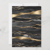 Mans Black Gold Agate Verjaardagsfeest  Kaart (Achterkant)