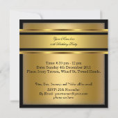 Mans Black Gold Birthday Party Kaart (Achterkant)