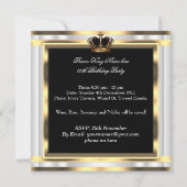 Mans Black Silver White Gold Birthday Prince Kaart (Achterkant)